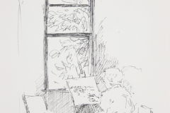 Sketchbook excerpt, "1966, Cat", 1966. Rita Briansky. Jewish Public Library Archives, 1291_00042_5