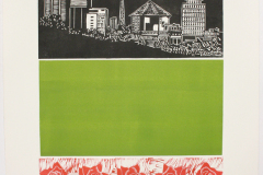 Print, "Green Spaces", 1976. Joseph Prezament. Jewish Public Library Archives, 1360_00152.
