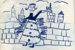 Sketchbook excerpt, [Drawing by Anna], 1959. Joseph Prezament. Jewish Public Library Archives, 1360_00006.