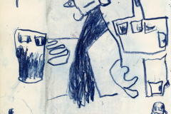 Sketchbook excerpt, [Drawing by Wendy], ca. 1955. Joseph Prezament. Jewish Public Library Archives, 1360_00006.